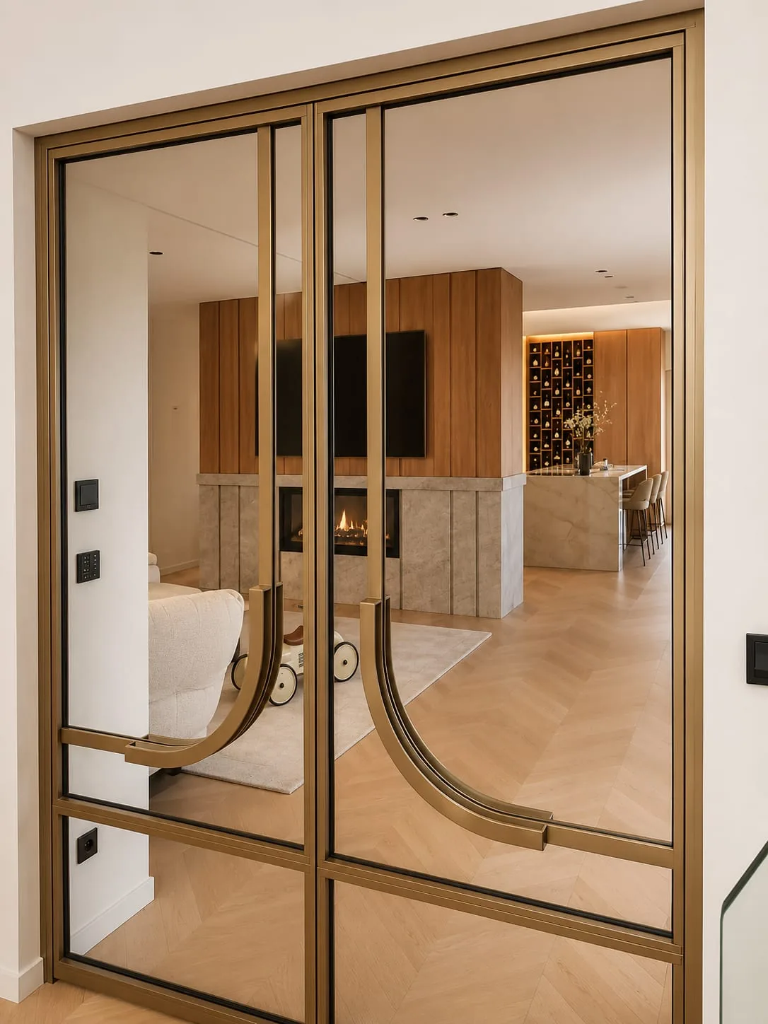 Portes vitrées laiton sur mesure - Métallerie Maringer